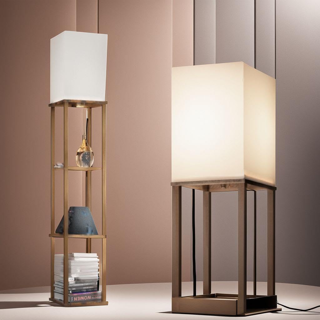 ロアライト ラック付き 寝室や書斎に フロアランプ LED